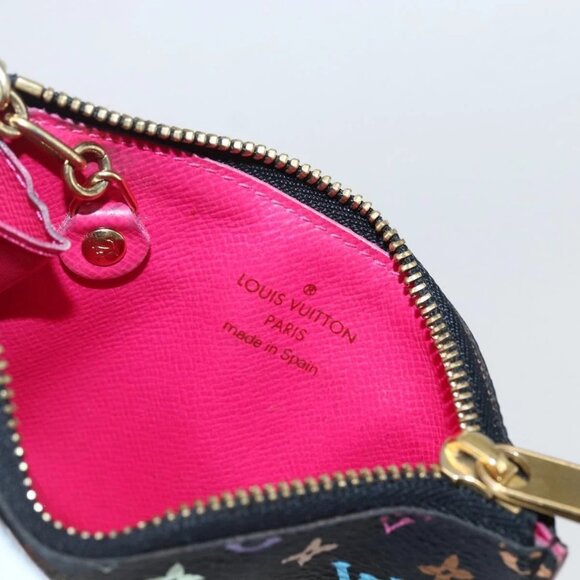 LOUIS VUITTON Multicolor Pochette Cles NM Coin Purse Black M60279 Auth 145060V - Picture 13 of 16